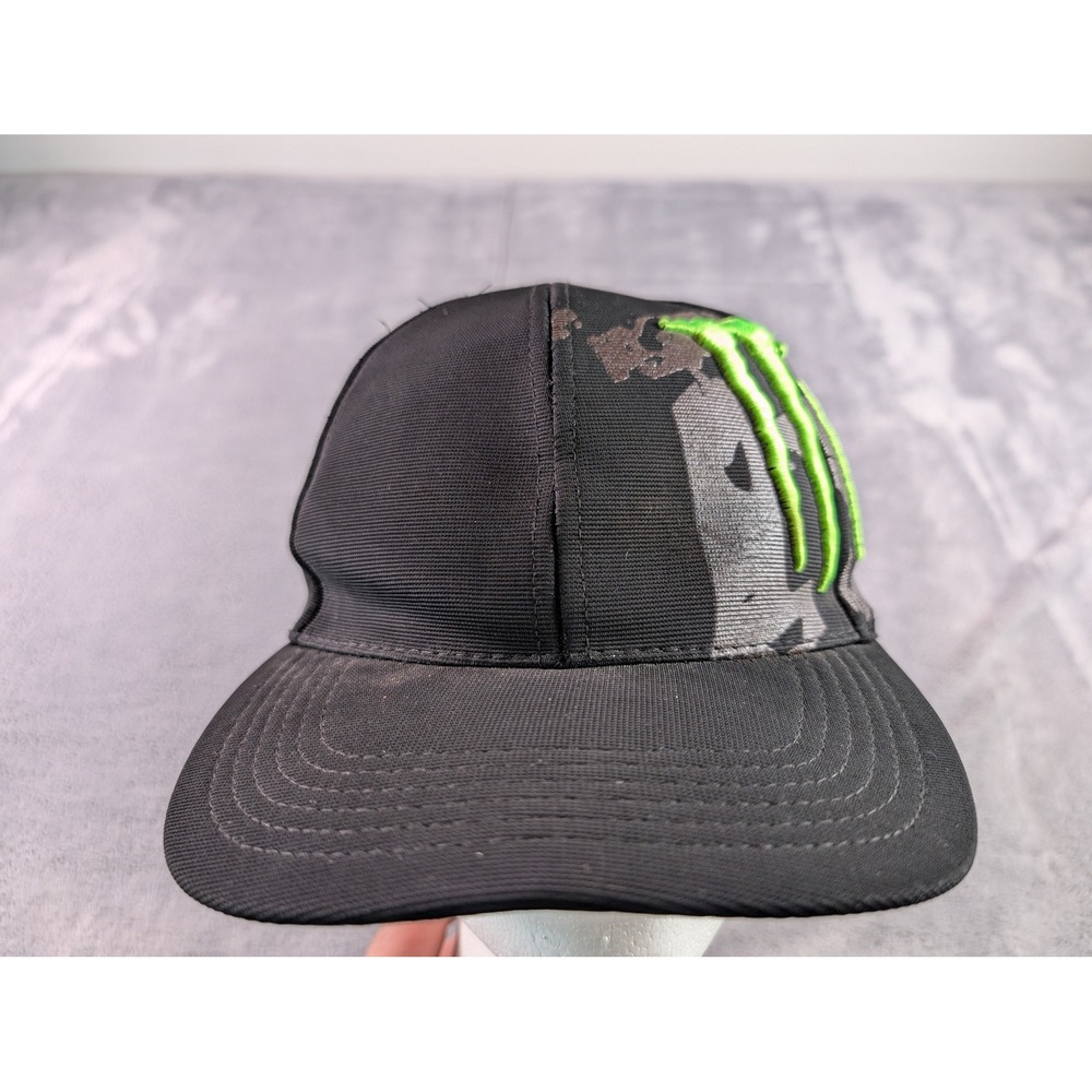 Monster Energy Hat Black Green Camo Claw Fox Logo Adjustable Baseball Cap Mens